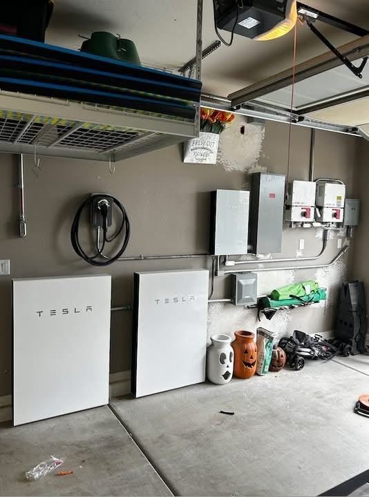 Tesla Powerwall + EV charging, garage