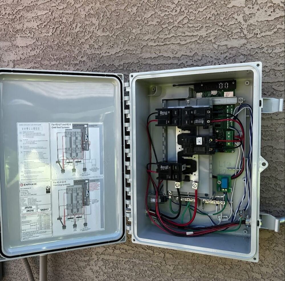 Enphase combiner panel wiring detail